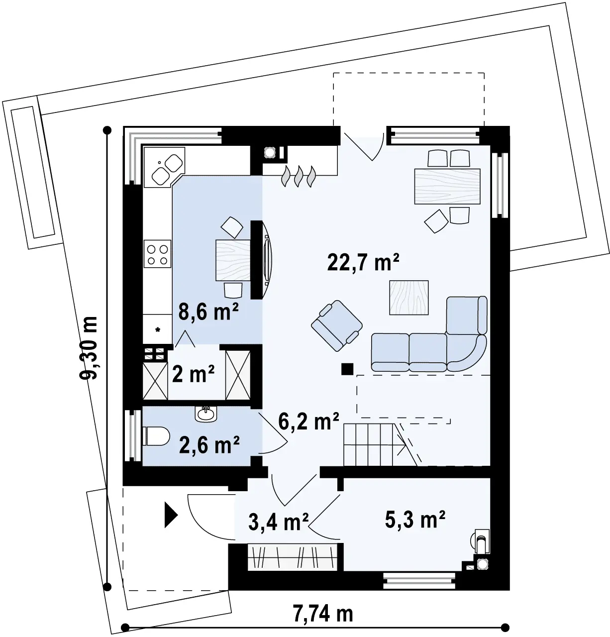 Senior Residence Design/中古本!!② Z500. Zx51 Проект дома хай тек в 2 этажа с тремя спальнями и