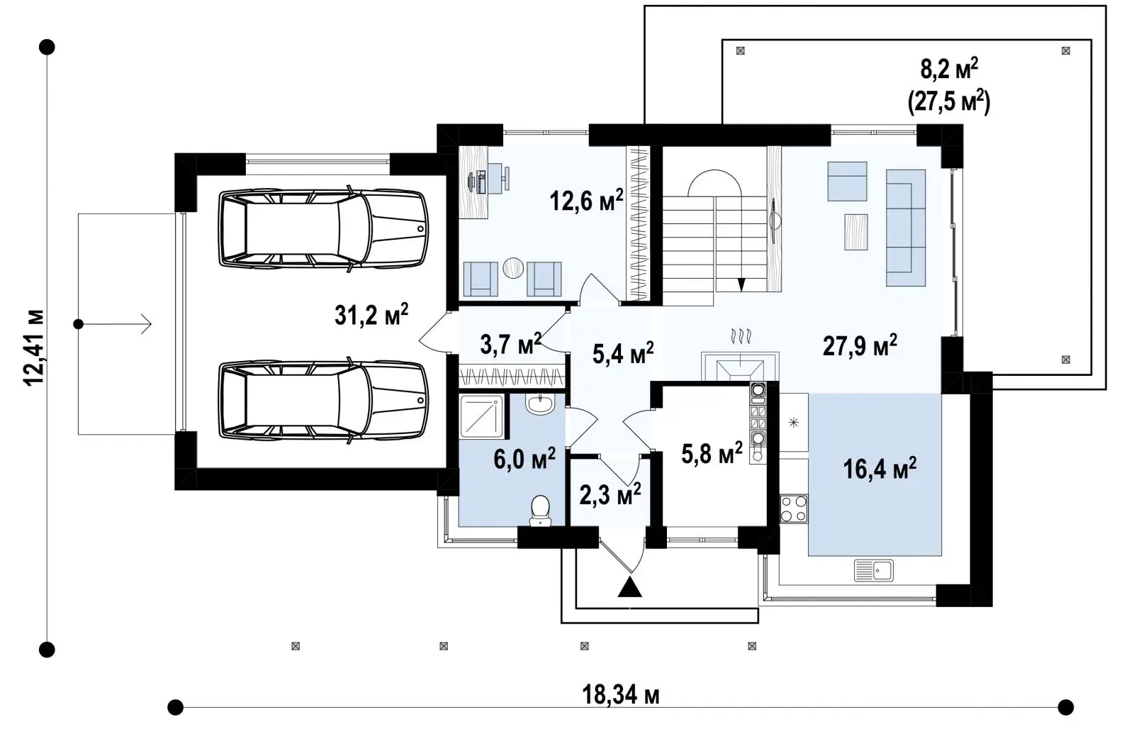 新建築21.1,3,4,5,6,7,9 22.1,3,6,10,11,12 Z500. Проект Zx114 двухэтажного дома с гаражом на два автомобиля