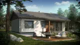 Готовый проект дома Z7 - Маленький и недорогой одноэтажный дом с двускатной крышей